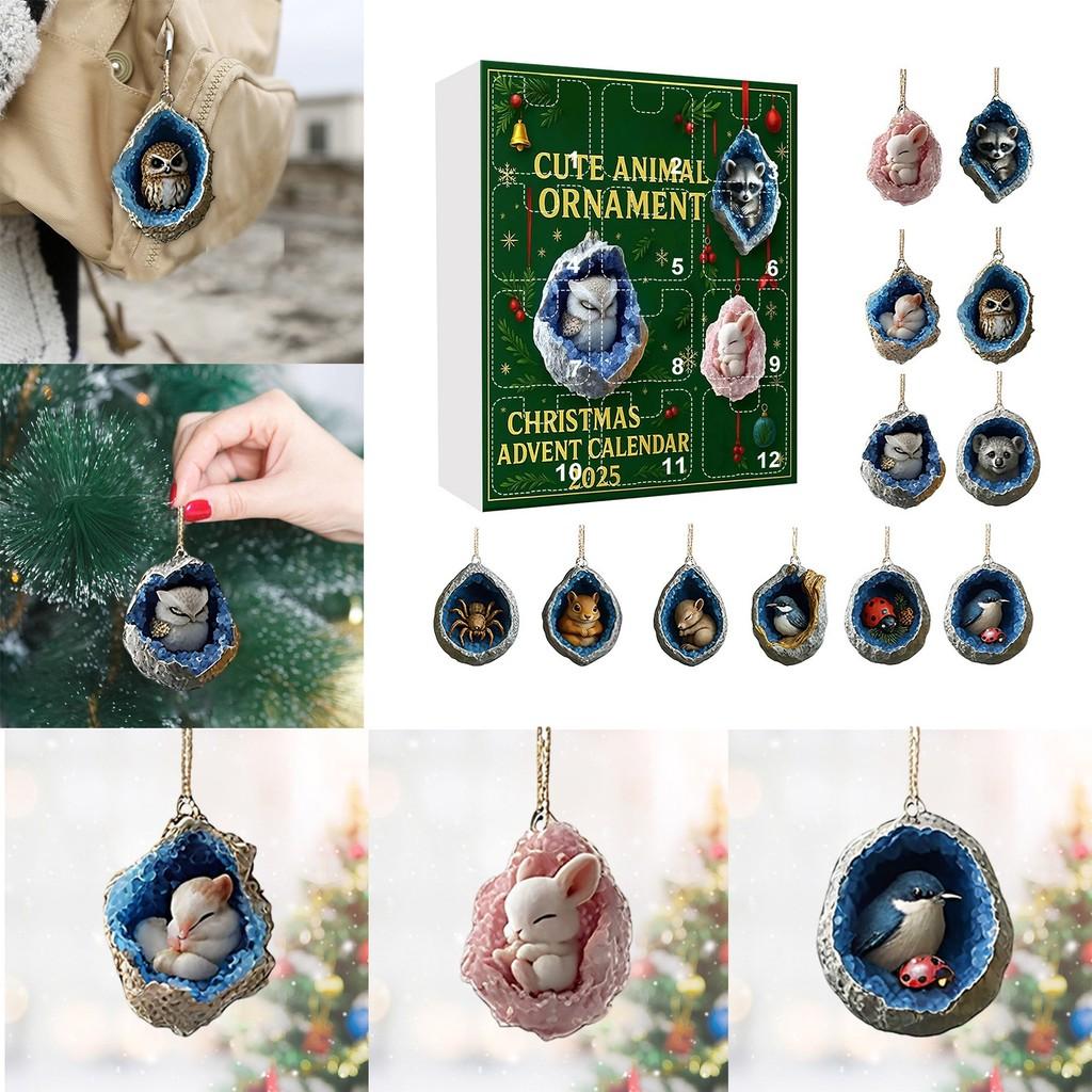 Animal Christmas Blind Box Decorations With Acrylic Style For Holiday Parties And Gifting