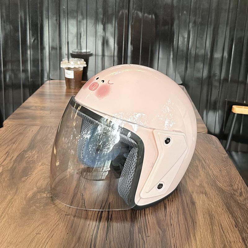 Helmet Women's Four Seasons Women's Autumn and Winter Warm Electric Motorcycle Helmet Men's Winter Hard Hat Helmet Universal in All Seasons