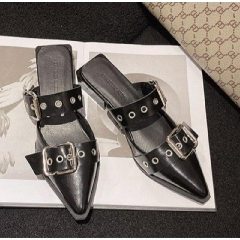 New Style Popular Women Sandals Shoes Pointed Toe Spring Shallow Footwear Slingbacks Ladies Sandals Flats Shoes Big Size