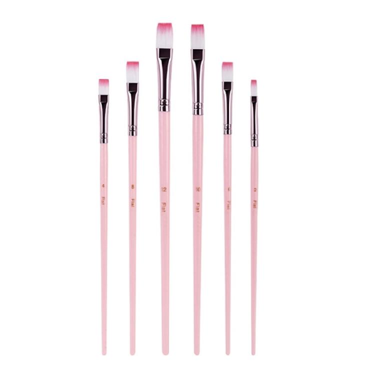 6 Pcs Watercolor Paint Brushes Set Nylon Hair Painting Brush Art Tool Drawing and Art Supplies For Creative Projects