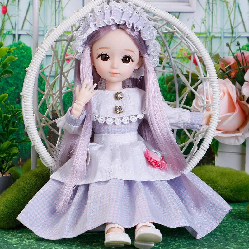 BJD Bebek ve Kıyafetleri Çoklu Çıkarılabilir Eklemler 30cm 1/6 3D Gözlü Bebek Kız Giydirme Doğum Günü Hediyesi Oyuncak