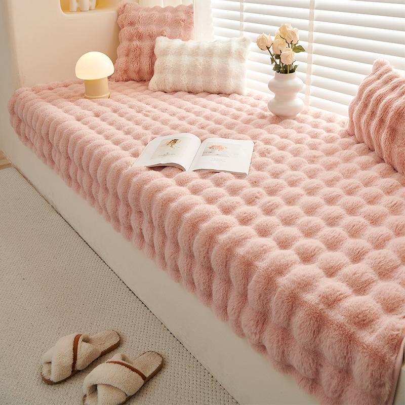 Rabbit Plush Bay Window Mat Winter  New Window Sill Mat Balcony Seat Cushion Cream Ins Wind Tatami Customization