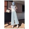 Women's Lace Trim Crochet Wide Leg Ankle Length Pants Summer Loose Thin Style Petite Friendly Sun Protection Casual Trousers