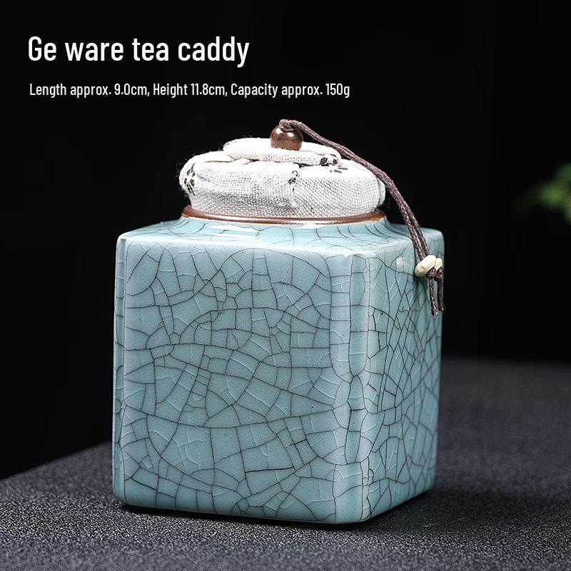 Chaxun Ge Kiln Cracked Ceramic Tea Caddy