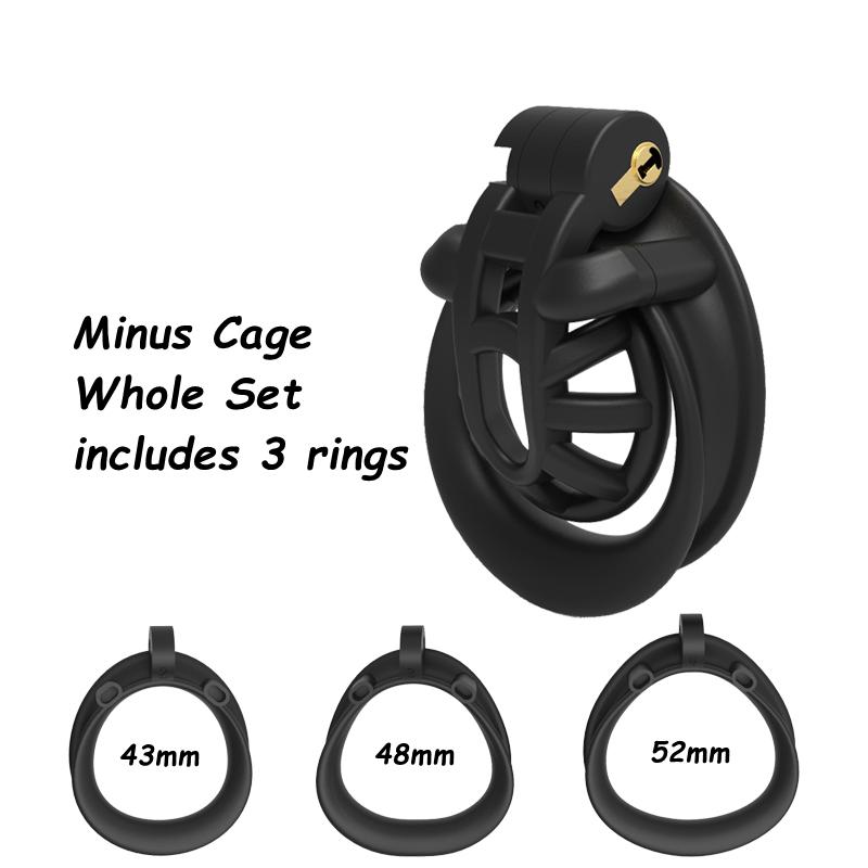 CHASTE BIRD Minus/Plus Cage Male Chastity Device Double-Arc Cuff Penis Ring Cock Belt Adult Sex Toys Penis Cage Chastity Minus