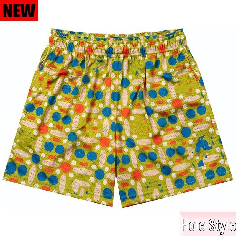 Men's American EE Polka Dot Mesh Quick-Dry Knee-Length Sports Shorts