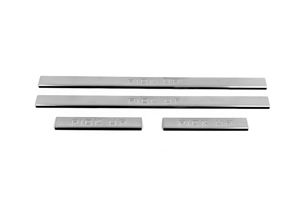 Накладки на пороги Carmos V3 (4 шт, нерж) для Nissan NP300 1999-2015