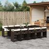 Vidaxl 11-Cz. Garden Furniture Set, Cushions, Brown, PE Rattan