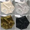 4pcs Women's Plus-Size Seamless Mid-High Waisted Ice Silk Underwear Sexy Luxury Mulberry Silk Shorts