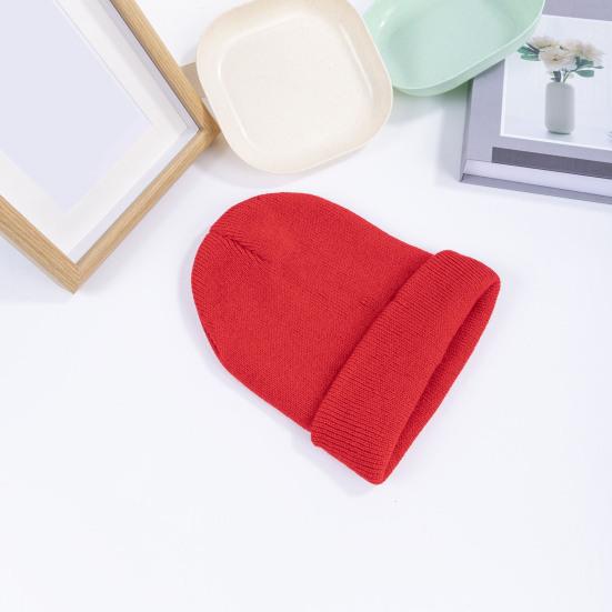 Unisex Knitting Hat Solid Color Men Women Brimless Hat Winter Soft Breathable Warm Stretchy Hat Outdoor Wear