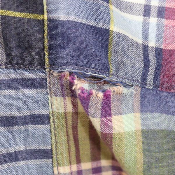 EDDIE BAUER 90s Black Tag Short Sleeve Shirt M Purple X Blue X Green Men's Used