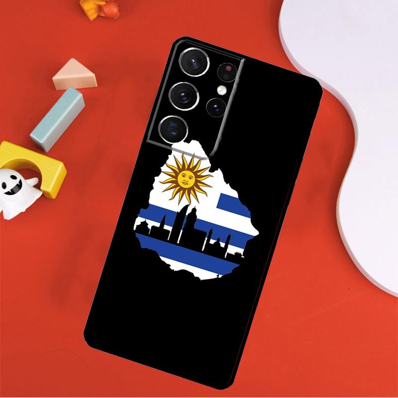 Uruguay Flag Phone Case For Samsung Galaxy S25 Ultra S9 S10 S20 FE S21 S22 S23 S24 Plus S24 Ultra Cover