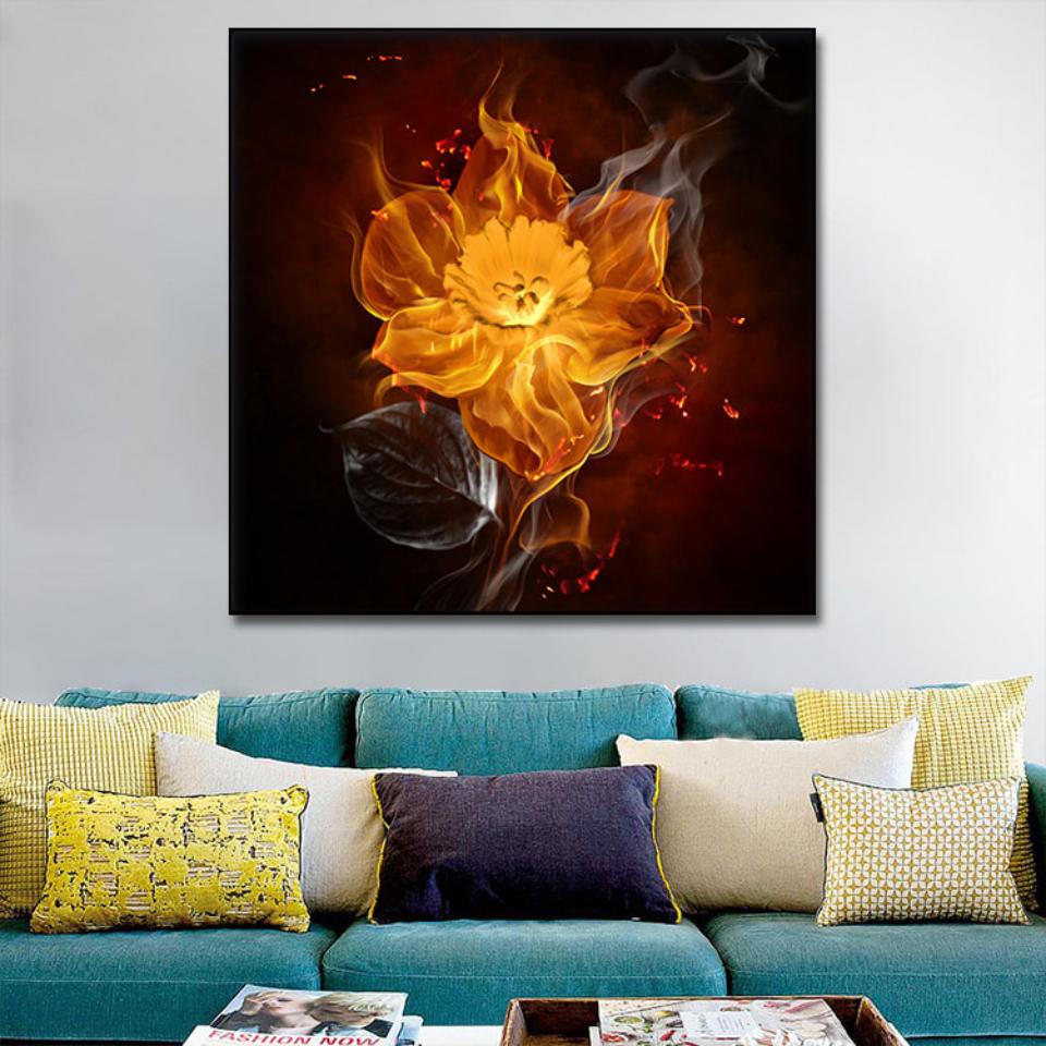 

Абстрактные горящие цветы пламя постер 1 шт. современный домашний декор стены холст картина искусство HD печать живопись на холсте для гостиной 30*40cm