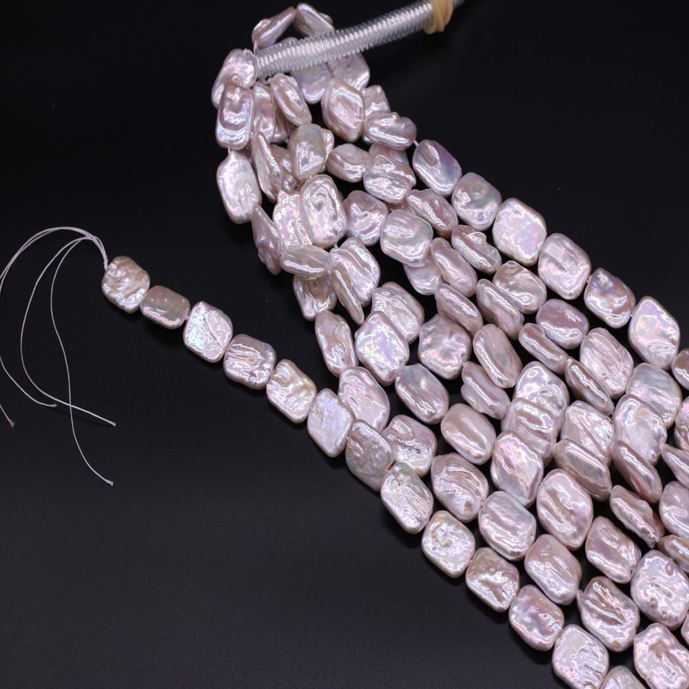 1String, Natural Freshwater Pearls, 15×18mm, Purple Rectangle Pearl Beads for Jewelry Making DIY Crafts, Wedding Gifts for Women, 36cm