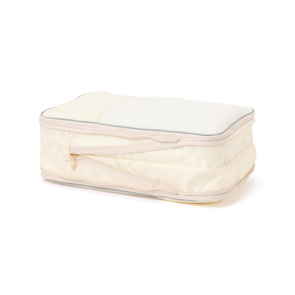 Franc Franc Japan Bicolor Satin CoMpression Organizer M Mint X Ivory