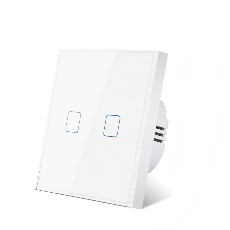 EU/UK No Neutral Wire Touch Wall Light Switch 1/2/3 Gang Single Live Wire Tempered Glass Panel for Home & Hotel /ODM Factory