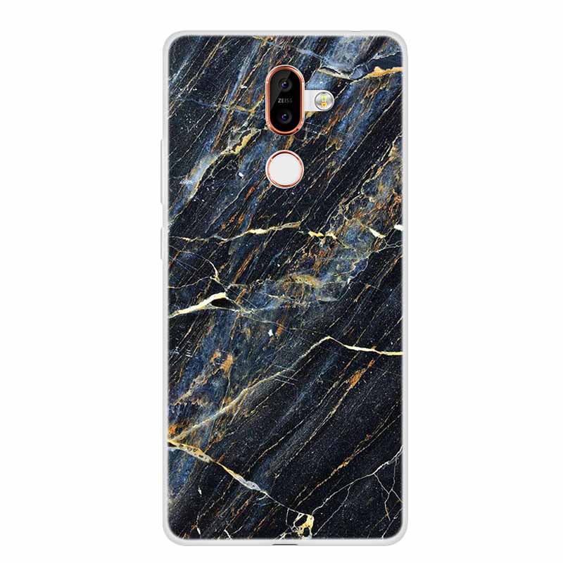 För Nokia 7 Plus Fodral Marmor Mjuk Silikon Baksida Telefonfodral Modefodral Coque Nokia7 Plus Stötsäkert Fundas