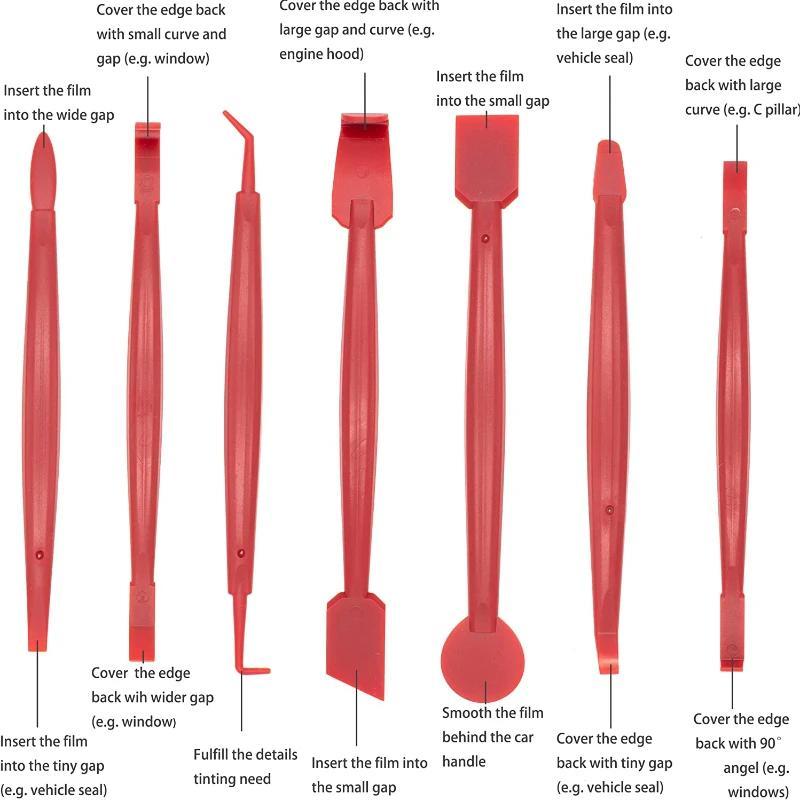 Zestaw narzędzi do owijania folią samochodową Zestaw narzędzi do przyciemniania szyb samochodowych Naklejki samochodowe Zestaw ściągaczek do skrobaczek Akcesoria samochodowe