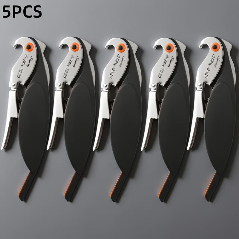 

5pcs Parrot Shaped Bottle Openers with Foil Cutters , Wine Key , Stainless Steel, No Power Needed, Compact , Portable Design for Bartenders чёрный
