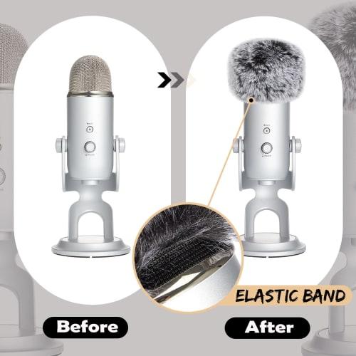 Nezyo 2-Piece Microphone Furry Windscreen Wind Muff, Furry Windscreen Muff, ASMR Microphone Cover, Fuzzy Microphone Pop Filter Compatible with Blue Ye