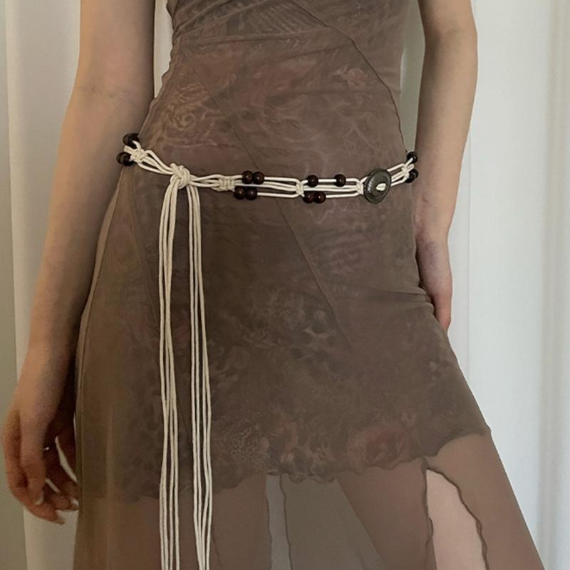 Delicate Waist Rope for Woman Bohemian Weaving Waist Belt Sexy Women Beach Getaways Swimsuit Skirt Ethnic Waist Chain