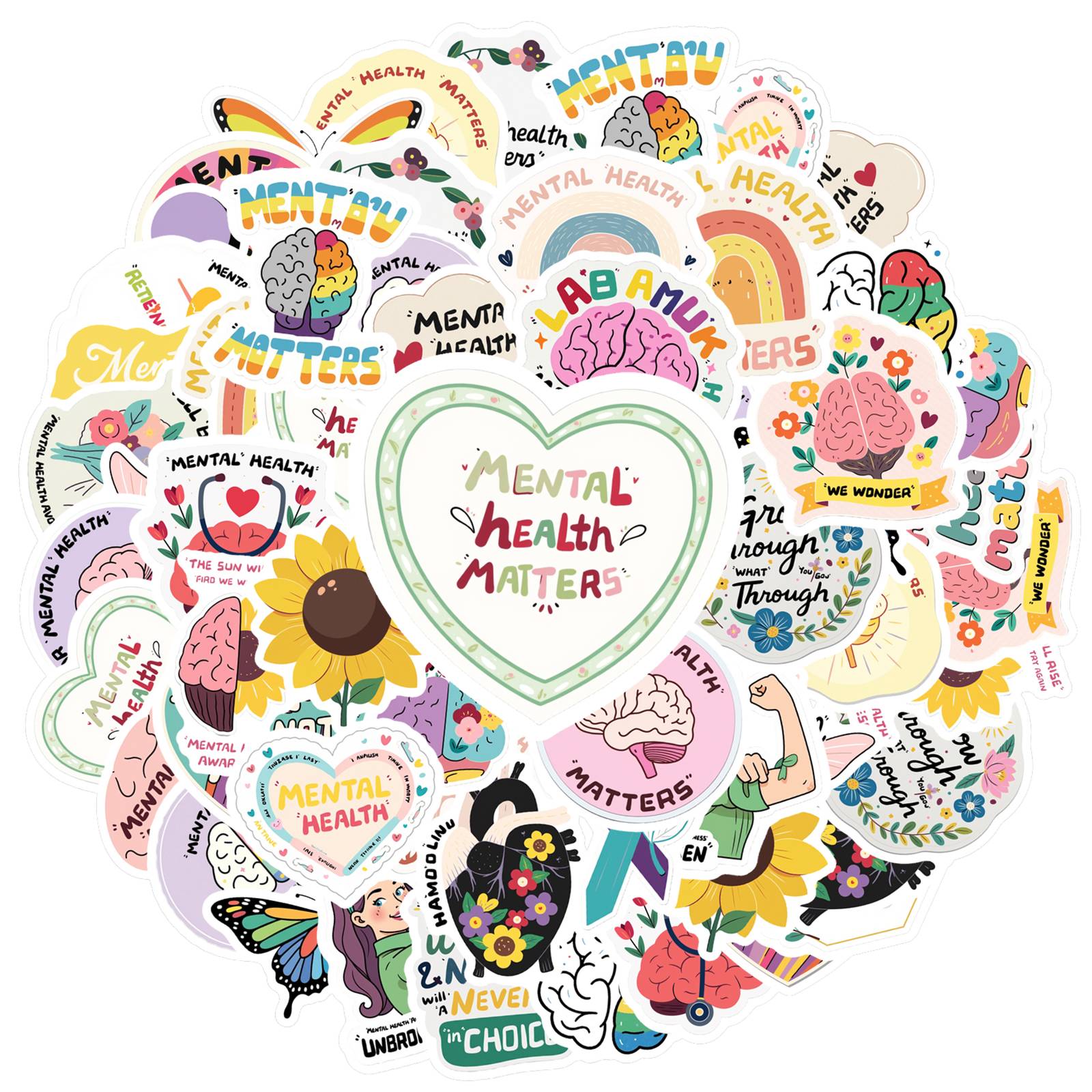 

35pcs Colorful Awareness Stickers Whimsical Support Stationery Stickers Teacher Reward Stickers For DIY Phone Laptop Scrapbook