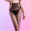 Sexy Women 640 Pin Oil Glossy Shiny Pantyhose Lace Up Bandage Shaping Stocking Thin Smooth Tights Maid Pantyhose Open Crotch