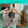 Minimalist Ice Silk Sleepwear Set For Women With Long Sleeve Shirt And Pants For Comfortable Home Wear