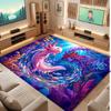 Axolotl Theme Soft Crystal Velvet Rug Custom Name & Text Print Non Slip Floor Rug for Bedroom Living Room