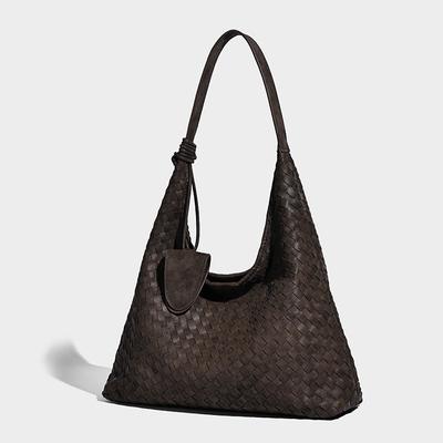 French Style High-End Woven Bag for Women 2025 New Elegant Simple Shoulder Underarm Bag Medium Bag Niche Design Cross-Border