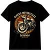 Classic Motorcycle T Shirt Vintage Bike Legends Never Die Graphic Biker Tee