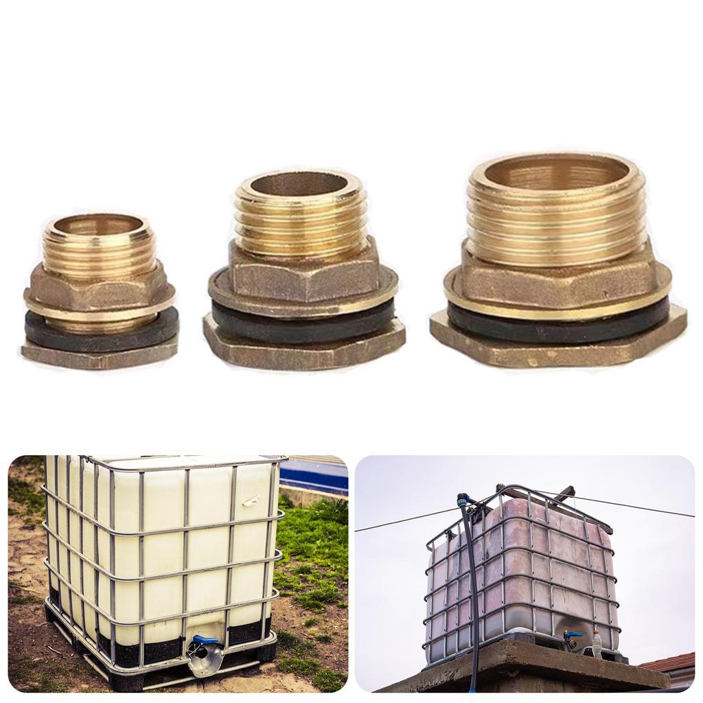 Universal Brass Threaded Fitting For Bucket Tanks Rainwater Barrels Rustproof Water Tap Connector