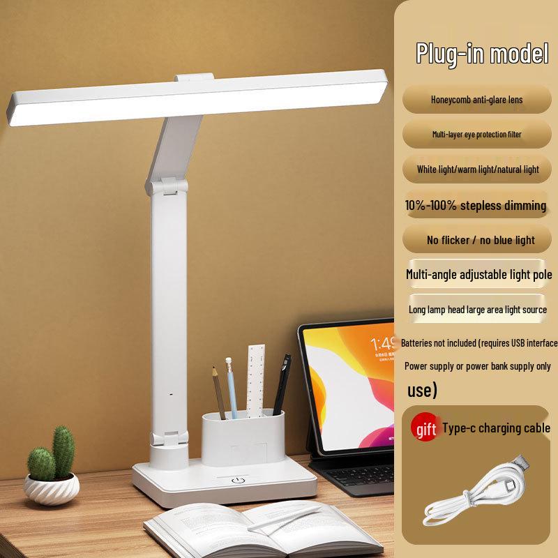 Smart Rechargeable Desk Lamp with Eye Protection and Clock for Students