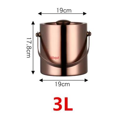 wine beer Cocktail cooler bucket black Gold Ice Bucket Beer Stainless Steel Wine Ice pail Cooler Box Bucket barrel KTV Bar tool