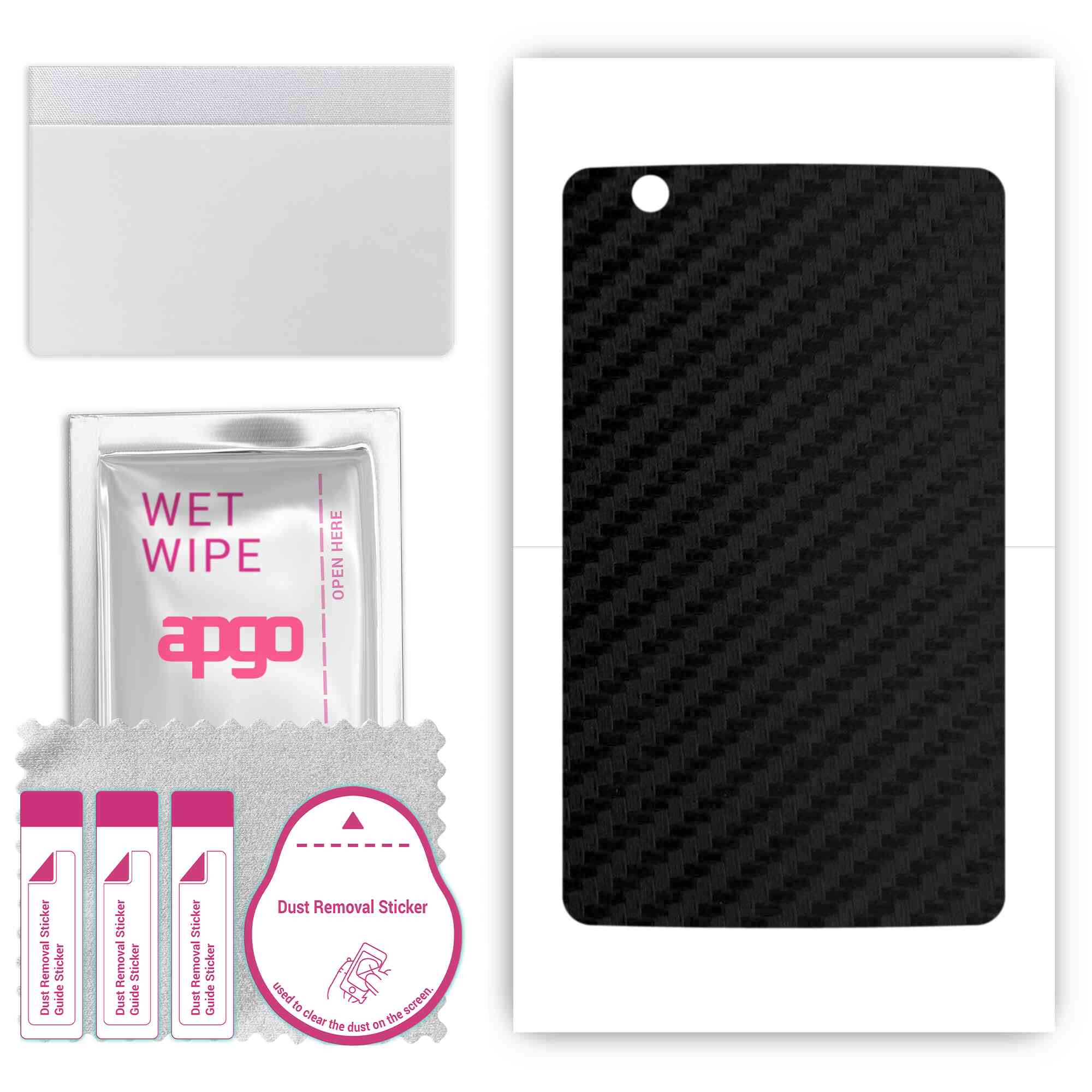 

apgo Protective Skin Sticker for the back compatible with LG G Pad III 10.1 FHD, Wrap Film, Foil, Vinyl - Pattern Carbon Black