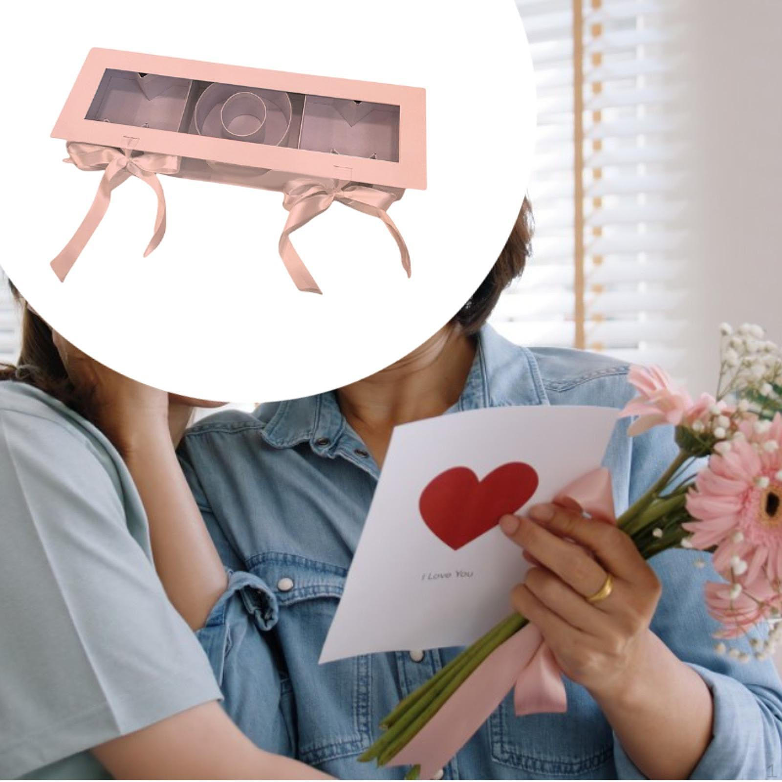 

День Матері МАМА Порожня Квіткова Подарункова Коробка У Формі Літери Наповнювана Подарункова Коробка МАМА рожевий