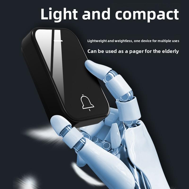 Black Mirror Battery Wireless Doorbell Household Digital Remote Control Music Doorbell Long-distance Elderly Beeper