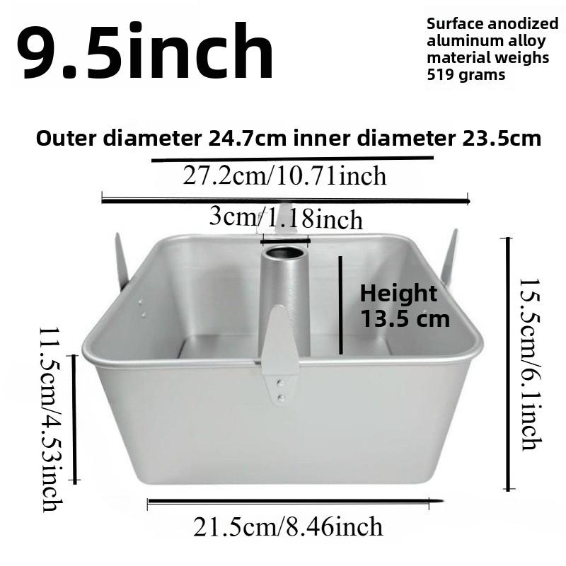 

Square Tube Angel Food Cake Pan 28-Cup Capacity for 18-Cup Recipes Aluminum Angel for Baking Chiffon Pound Cake With Removable