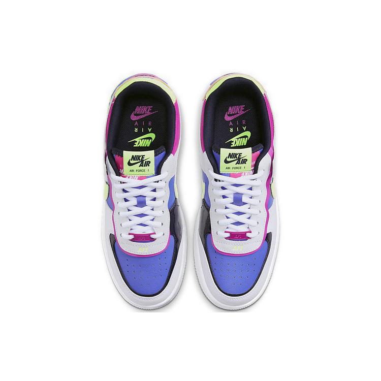 New Nike Air Force 1 Low Shadow White Sapphire Barely Volt Women's CJ1641-100