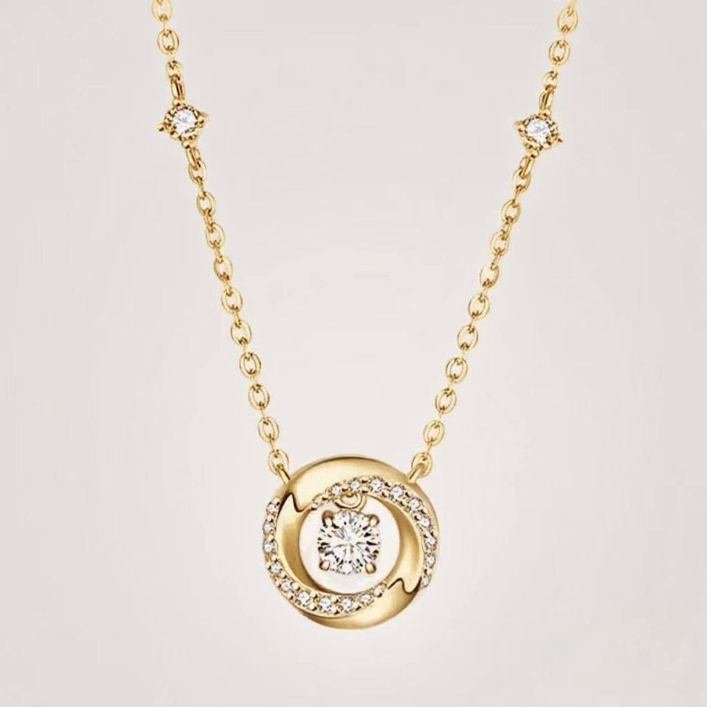 S925 Sterling Silver Clavicle Necklace with Mobius Star Pendant - Minimalist Luxury for Women S925 Silver