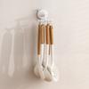 Kitchen Suction Cup Rotating Hook Plastic Rotatable Drill Free Cookware Spatula 6-Claw Suction Cup Wall Mounted Storage Hook