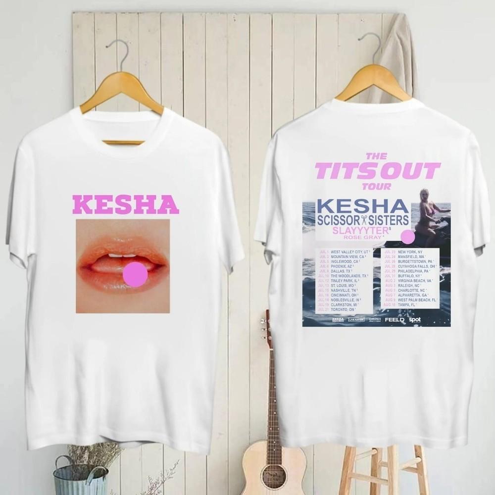 Kesha The Tits Out Tour 2025 T-Shirt Official Concert Gift 16D143 Unisex T-Shirt M