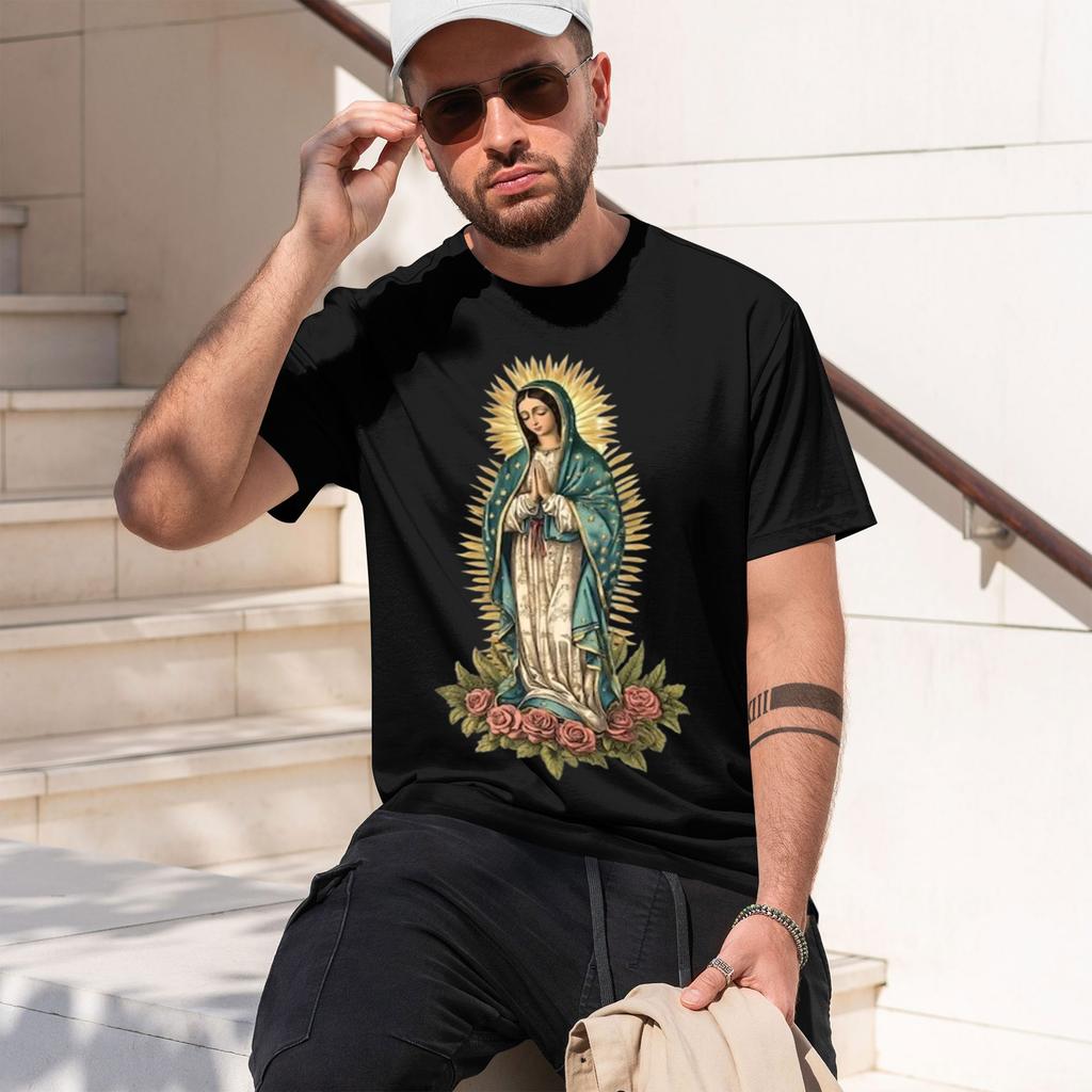 Religious Unisexs Tshirt Virgin Mary With S And Design For Faithful Wearers Spring And Summer Gift For Religious Lovers 2026 New