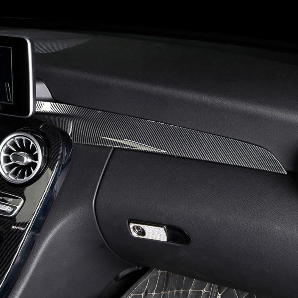 2 Stücke Auto Carbon Fiber Texture Mittelkonsole Armaturenbrett Panel Schutzhülle Abdeckung Trim Für Mercedes Benz 15-21 C W205 16-21 GLC X25