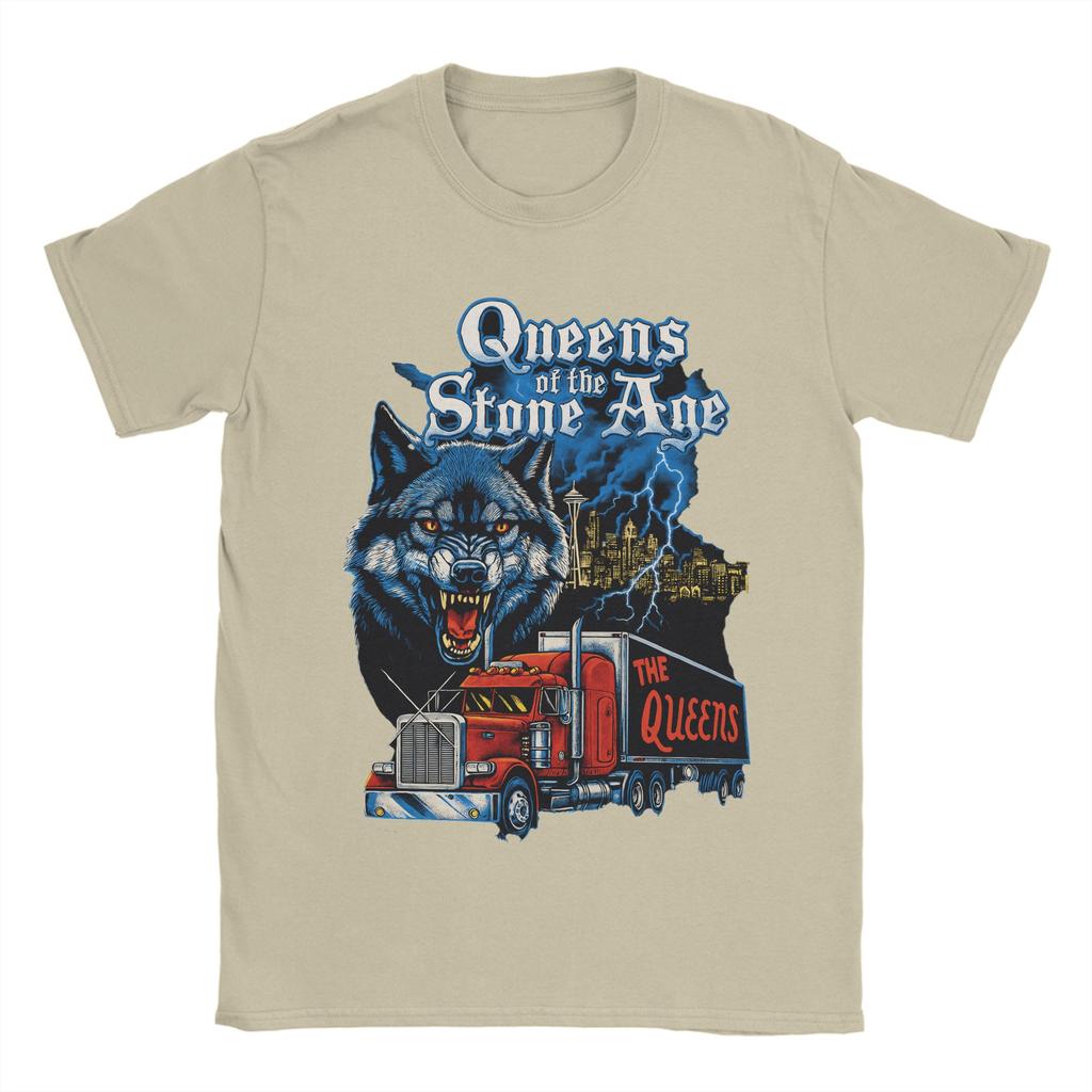 Queens of the Stone Age Musikband T-Shirt Herren Amerikanische Rockmusik Vintage Baumwoll-T-Shirts Sommer-T-Shirts Aufdruck Übergroße Oberteile