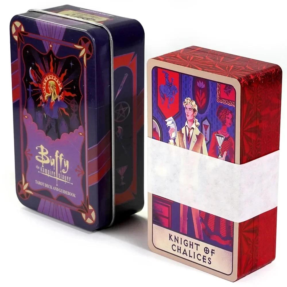 Wondering spirit Tarocchi 78 pezzi in una scatola di latta con bordo placcato in oro Carte dei tarocchi per la divinazione Mazzo di tarocchi Bellissima confezione