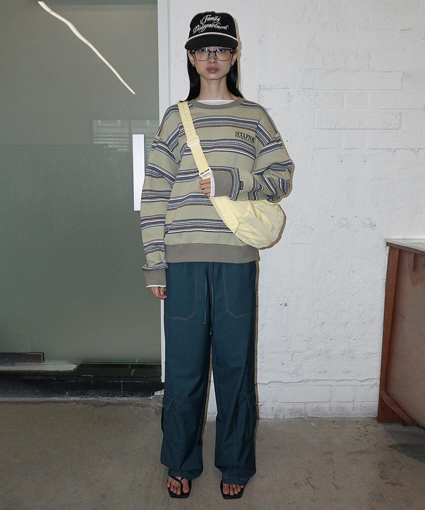 SCULPTOR Stitch Detail Carpenter Pants Teal