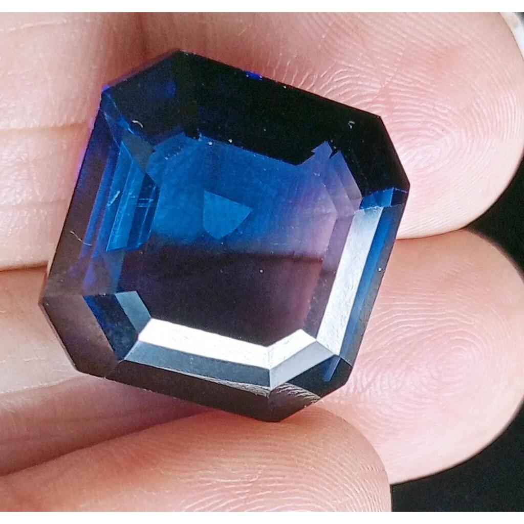 Stunning Natural Blue Color Sapphire 27-29 Ct Asscher Cut Certified Gemstone