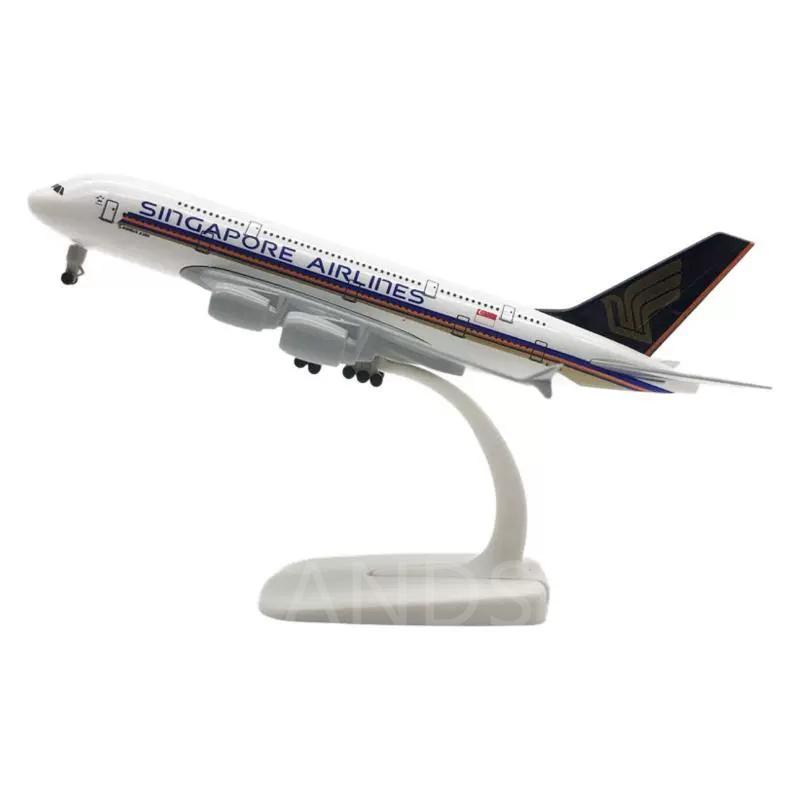 1/400 Scale A380 Singapore Airways 20cm Diecast Alloy Airplane With Base & Landing Gear Model For Collection Gift House Display
