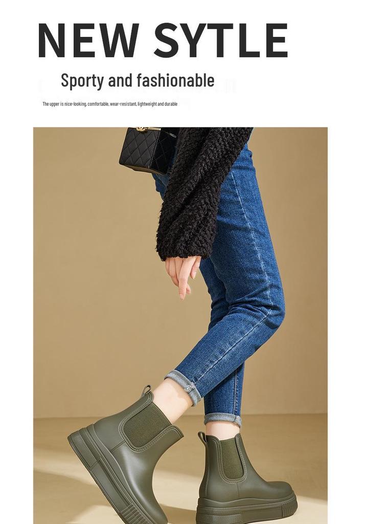 2025 Women's Japanese Style Non-slip Waterproof Short Rain Boots - Fashionable Outdoor Wear for Ladies